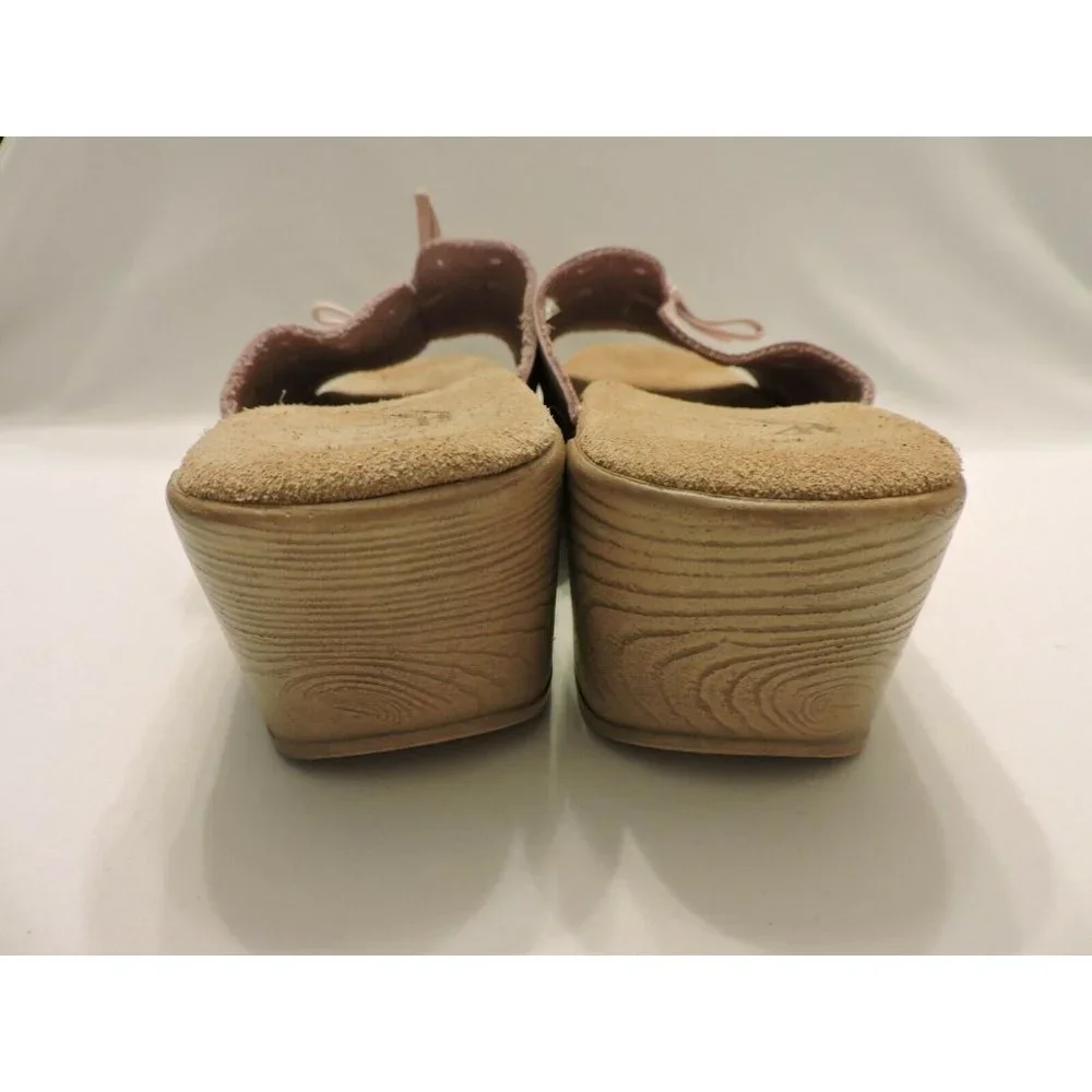 White Mountain Sandals Slip On Clogs Low Heel 9M Comfy Casual Italian Pink Shoes - Picture 3 of 5